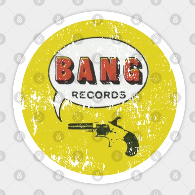 Bang Records - vintage record label Sticker by retropetrol